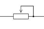 作为可变电阻连接的电位计的符号表示